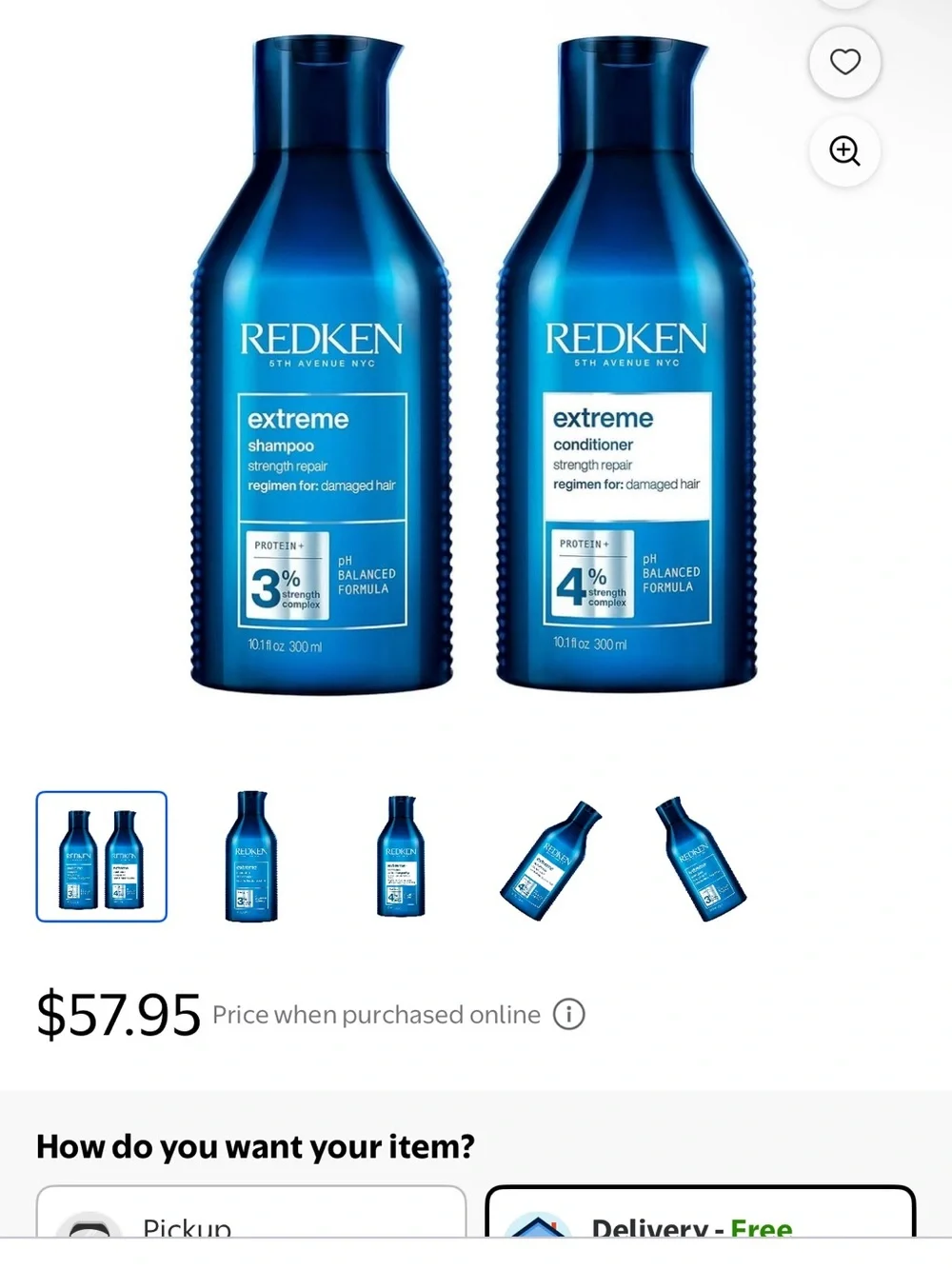 NEW Redken Extreme Hair Care Duo - Damaged Hair Blue